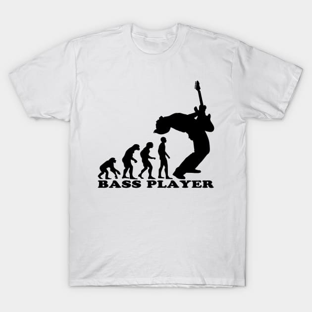 bass player evolution T-Shirt by hottehue